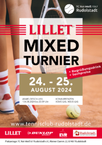 Plakat des Rudolstädter LILLET-Mixed-Turnier 2024