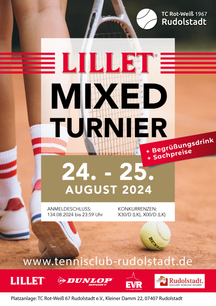 Plakat des Rudolstädter LILLET-Mixed-Turnier 2024
